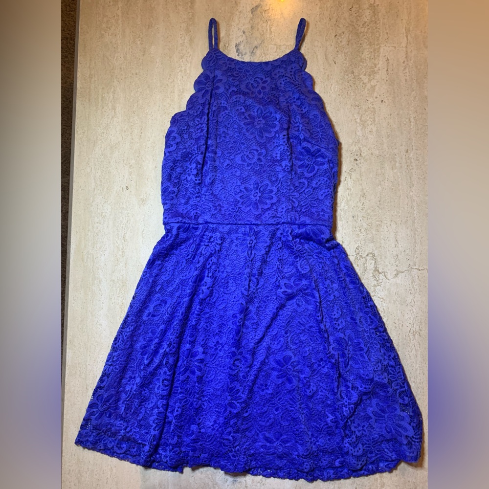 A.Byer Blue Lace Skater Dress NWOT